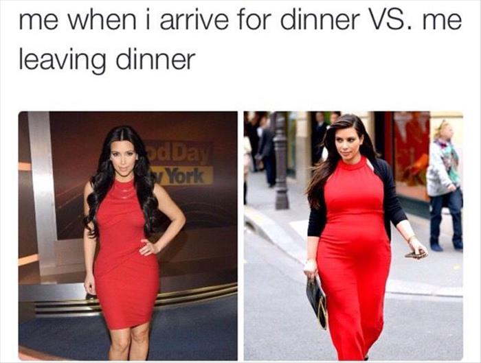 before and after dinner