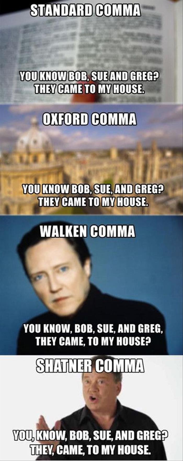 funny commas