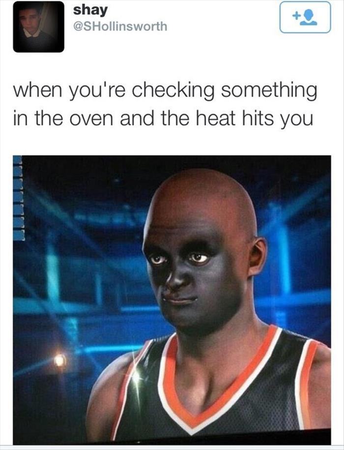 looking at something in the oven