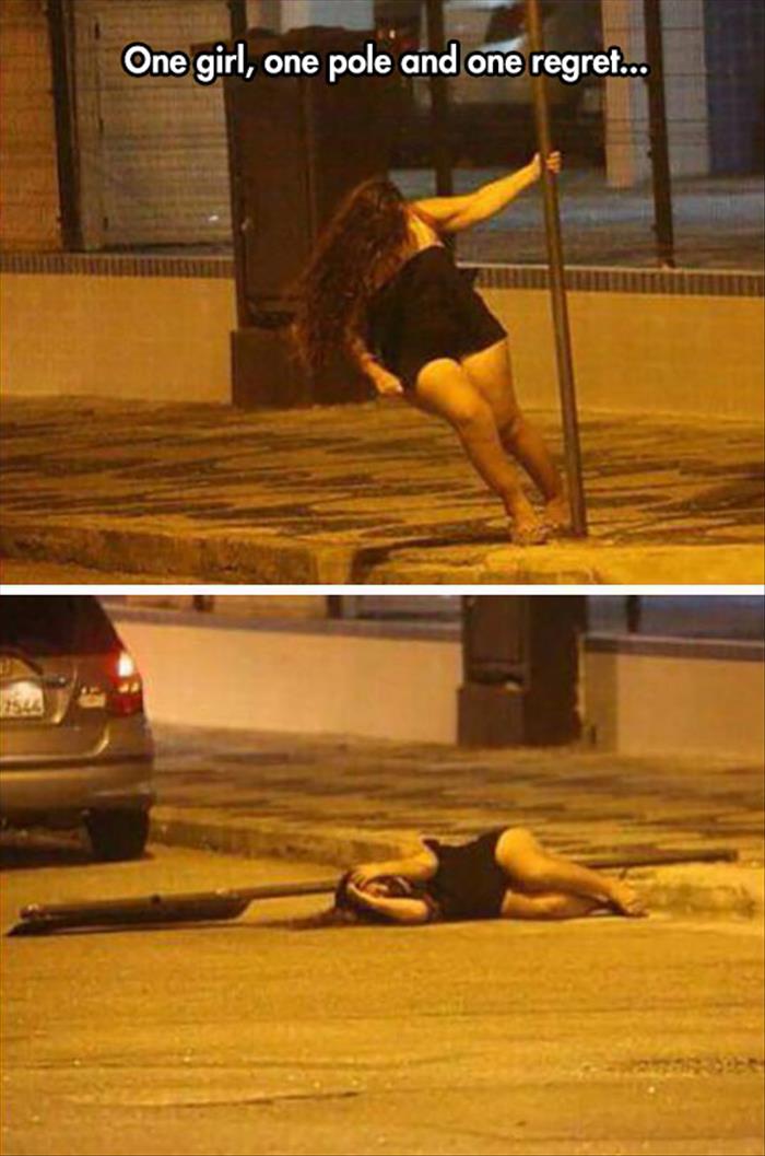 the pole and woman