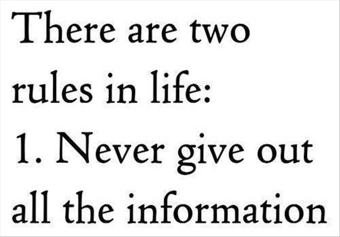 two rules in life