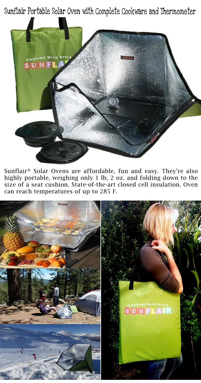 3 Sunflair Portable Solar Oven with Complete Cookware and Thermometer