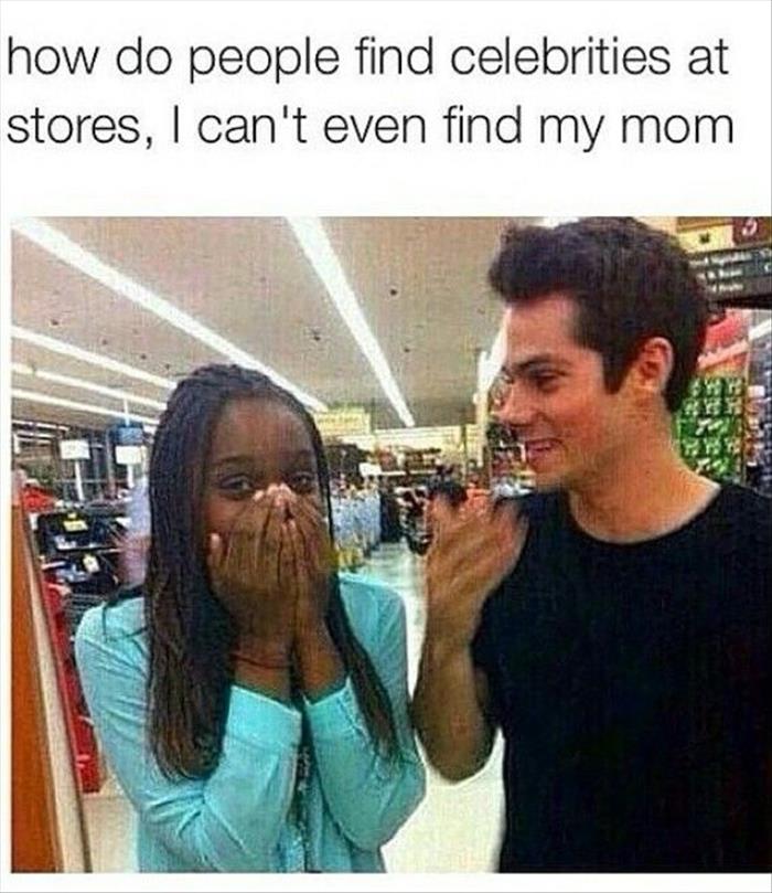 finding a celebrity at the store