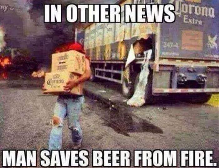 he saves the beer