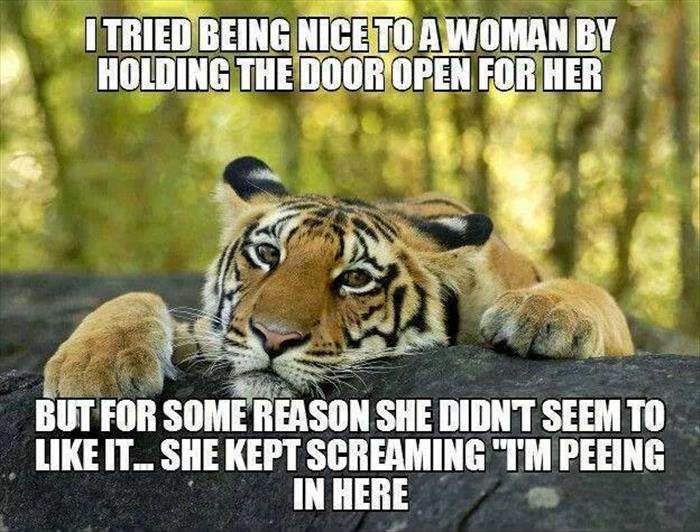 hold the door open for a woman