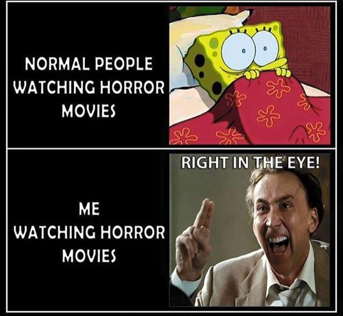 people watching horror movies
