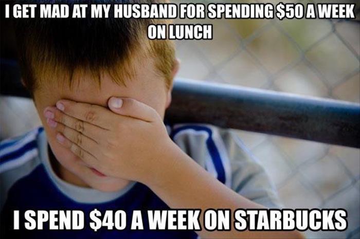 spending money at starbucks