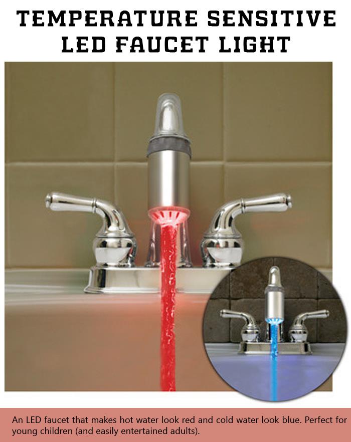 Temperature Sensitive LED Faucet Light