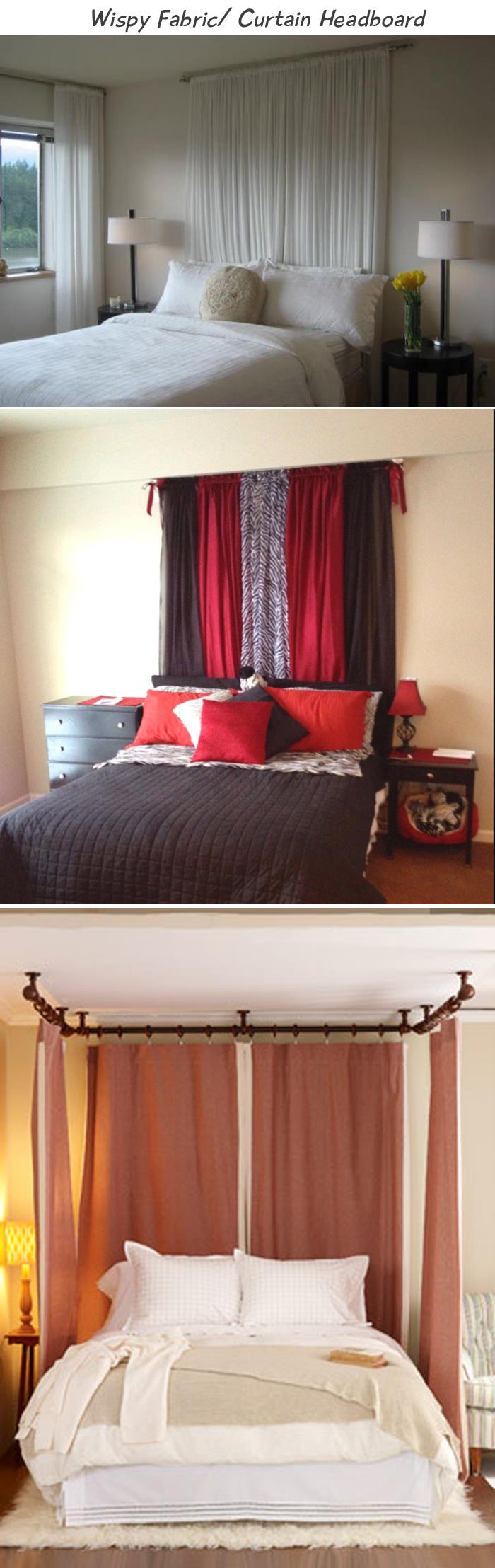 Whispy Fabric or curtain headboard