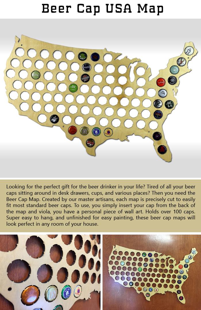 Beer Cap USA Map