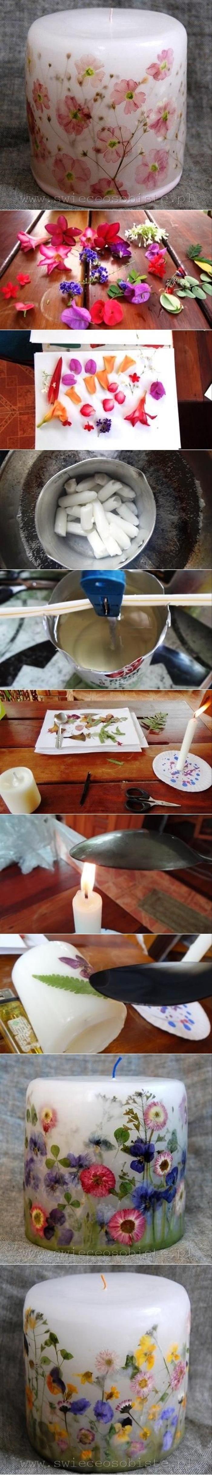 DIY Flower Candle