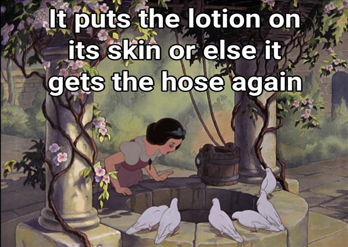 it puts the lotion on the skin