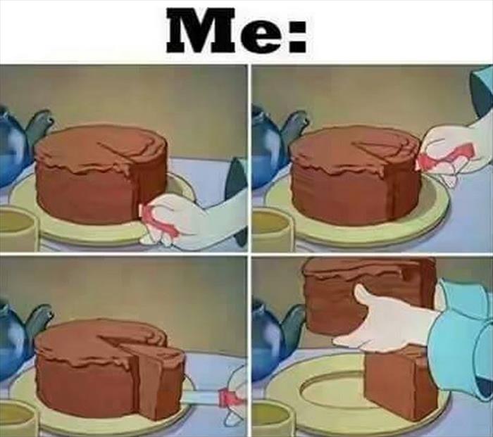 me having cake