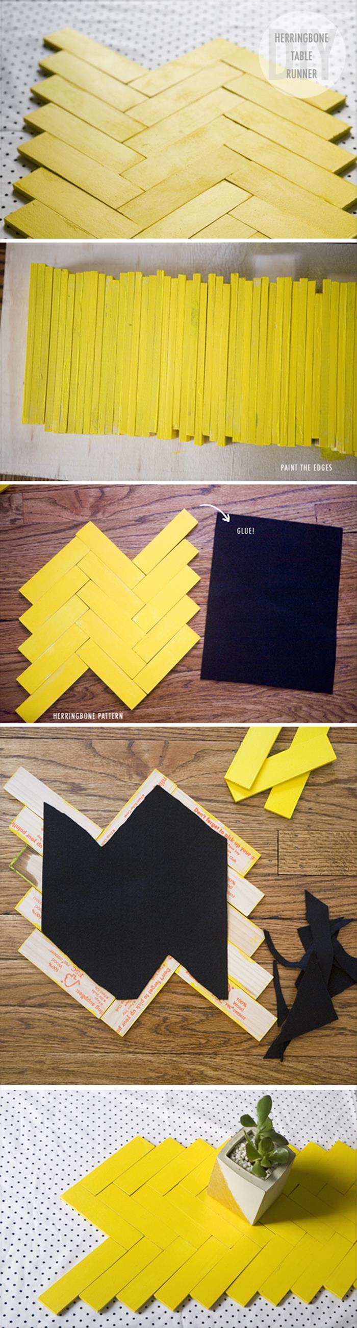 DIY Paint Stick Table Runner