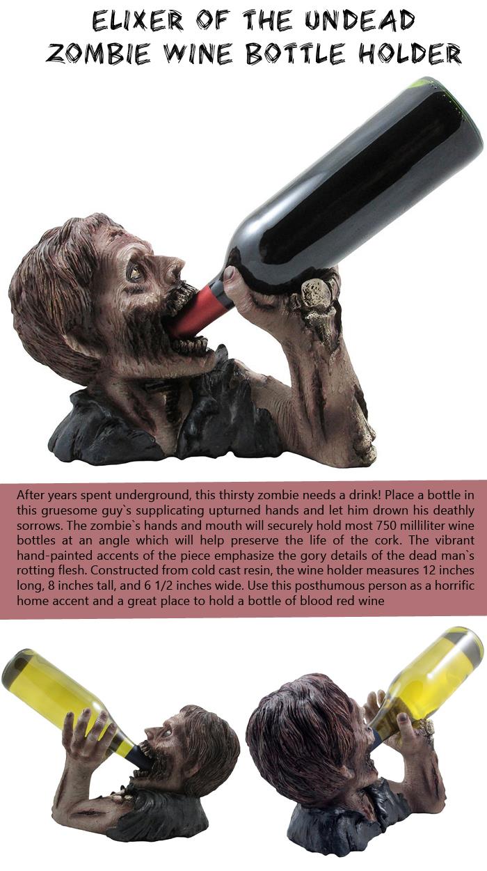 Elixer of the Undead Zombie Wine Bottle Holder