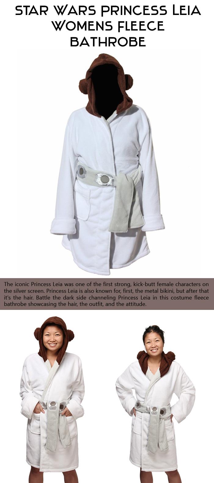 Star Wars Princess Leia Womens Fleece Bathrobe