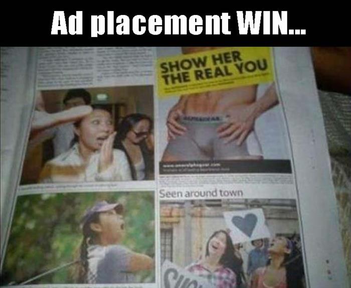 funny ad placement