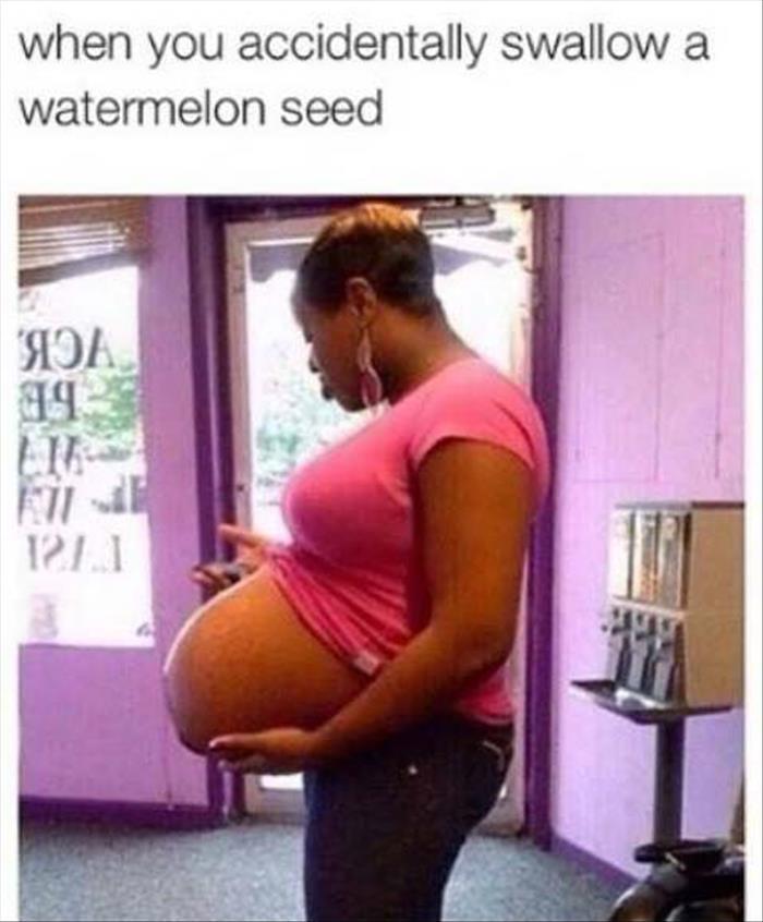 funny when you swallow a watermelon seed