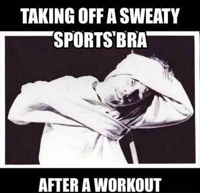 sweaty sports bra