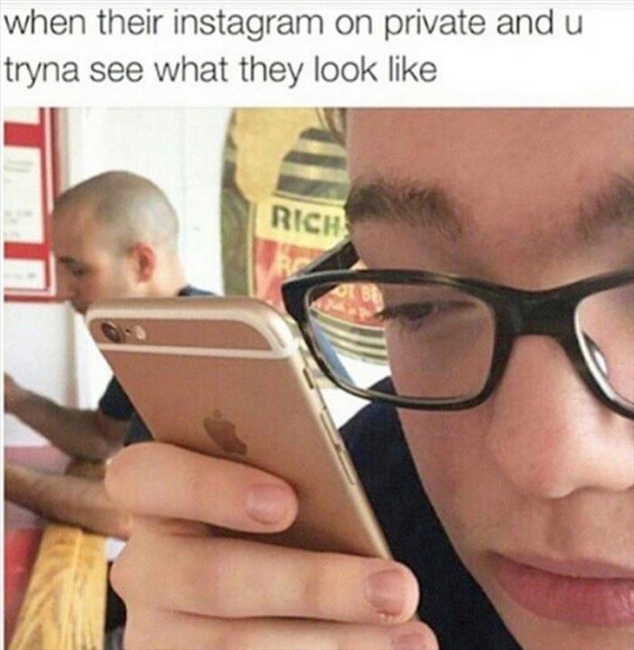 when their instagram is on private