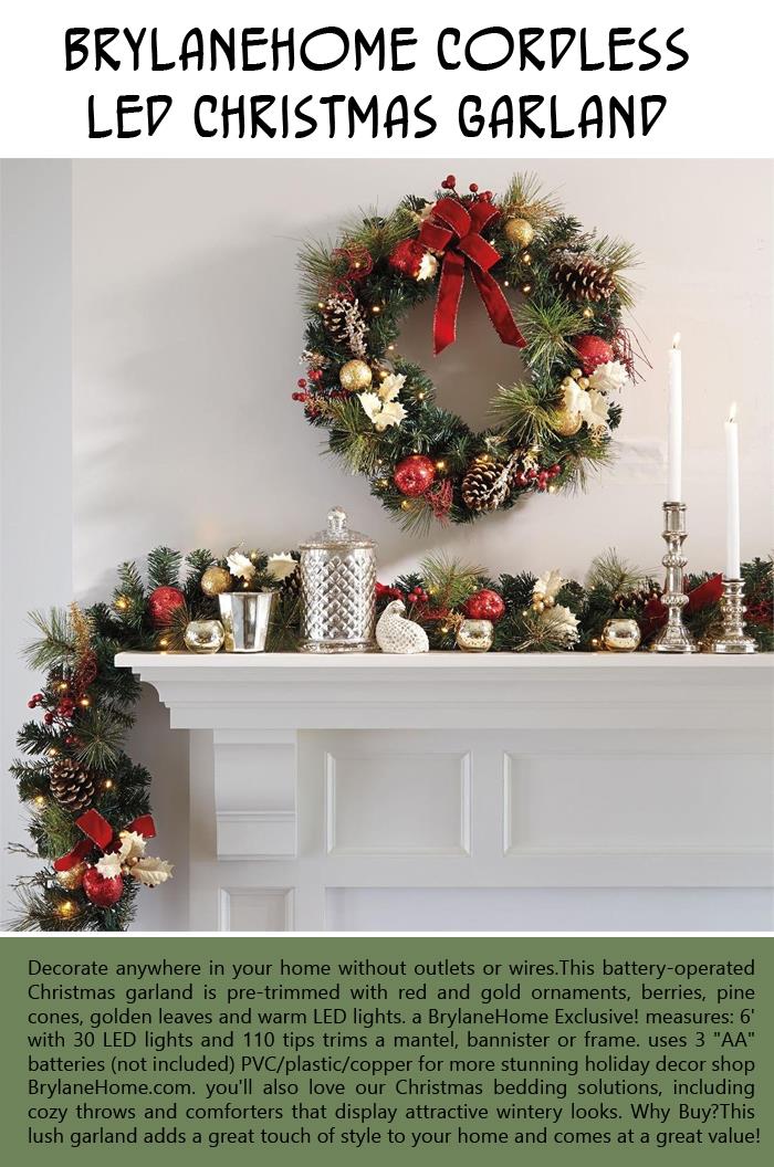 Brylanehome Cordless Led Christmas Garland