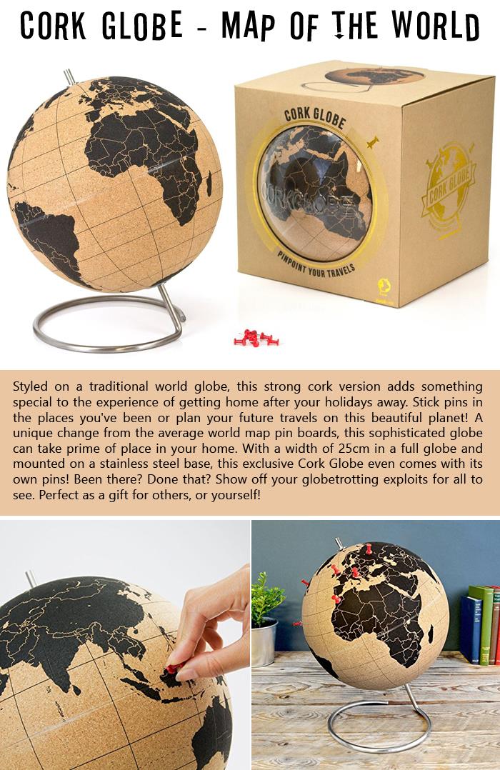 Cork Globe - Map of the World