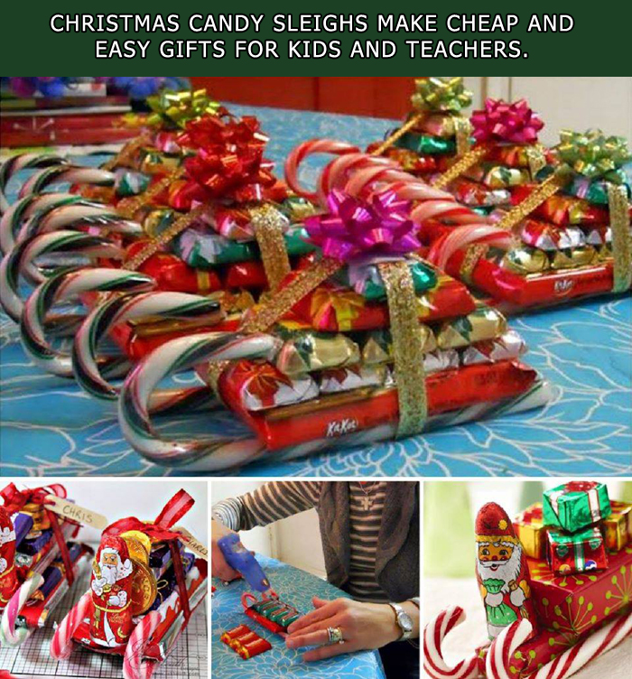 Holiday Hacks- Christmas candy sleighs