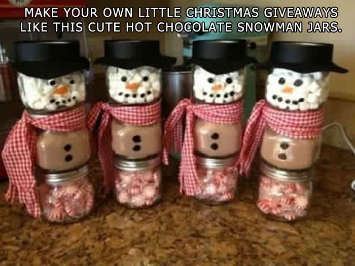 Hot Chocolate Snowman Jars