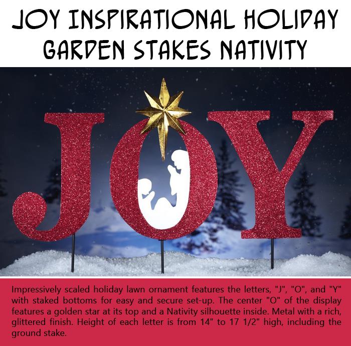 Joy Inspirational Holiday Garden Stakes Nativity
