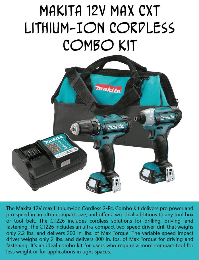 Makita 12V Max CXT Lithium-Ion Cordless Combo Kit