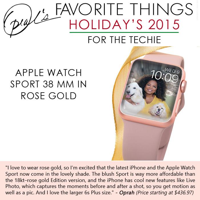 Oprah's Favorite Things- Apple Watch Sport 38 mm in rose gold