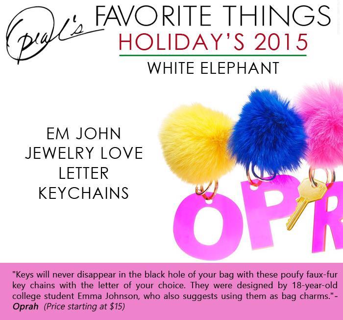 Oprah's Favorite Things- Em John Jewelry Love Letter keychains