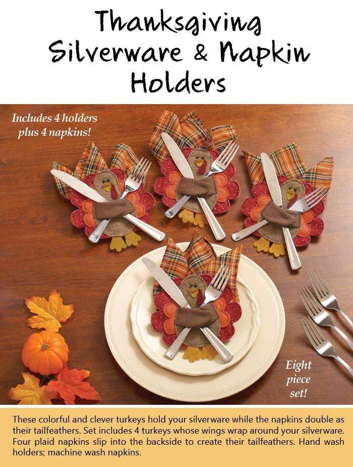 Thanksgiving Silverware and Napkin Holders