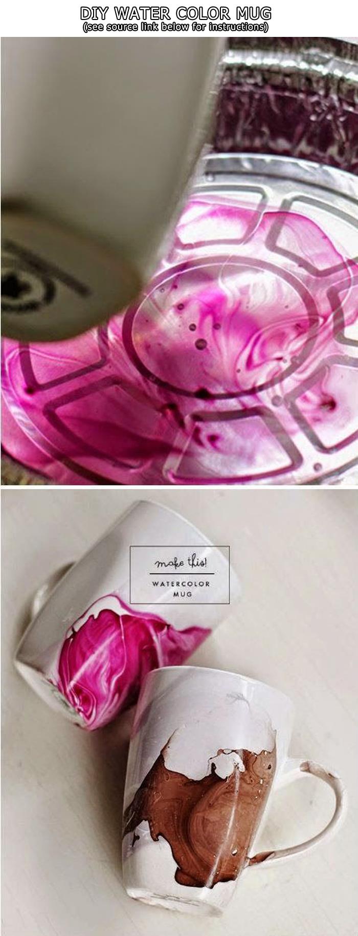 DIY Watercolor Mugs