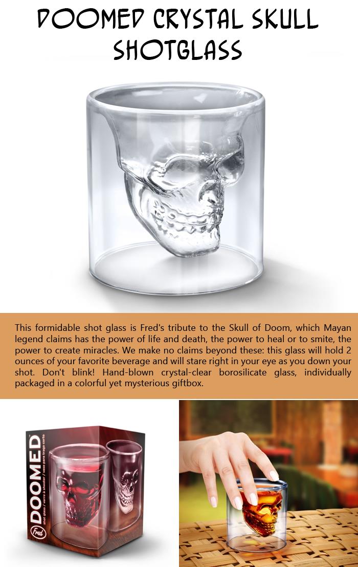 DOOMED Crystal Skull Shotglass