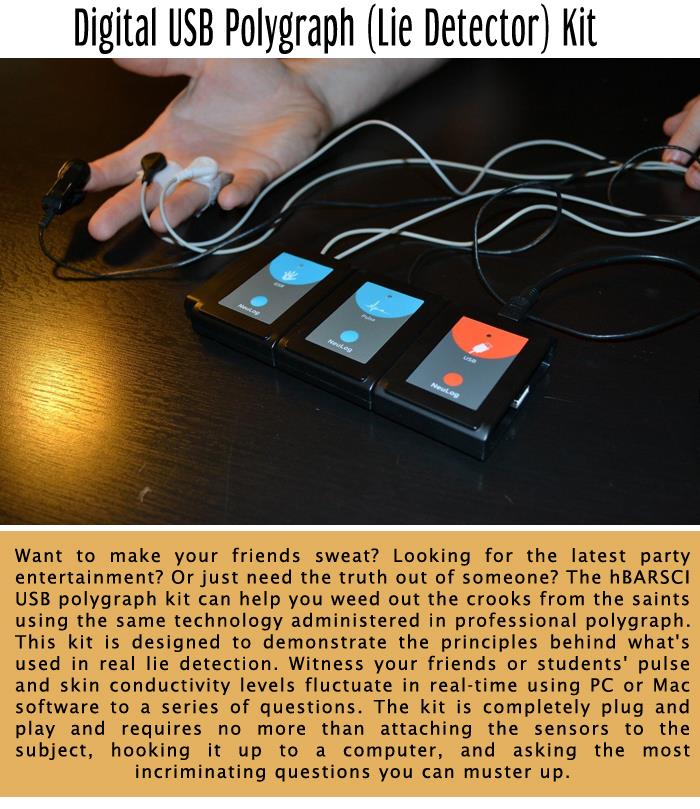 Digital USB Polygraph (Lie Detector) Kit