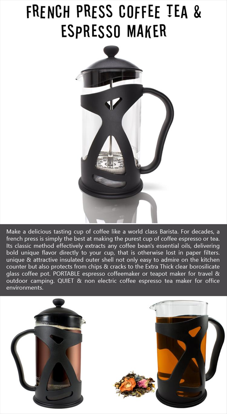 French Press Coffee Tea & Espresso Maker