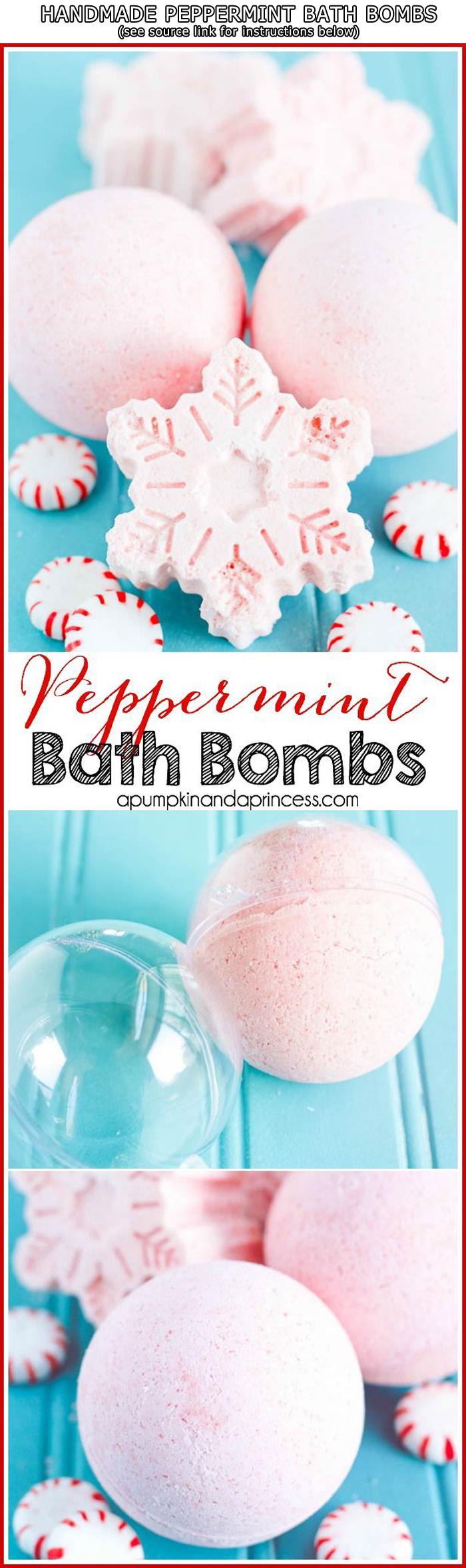 Handmade Peppermint Bath Bombs