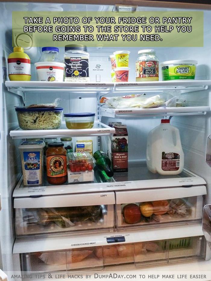 Life hacks- Take  picture of your fridge or pantry