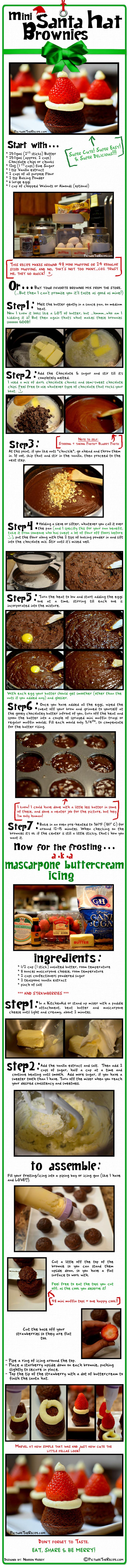 Mini Santa Hat Brownies Recipe copy