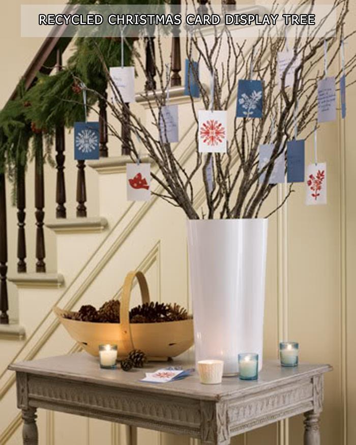 Recycled Christmas Card Display Tree