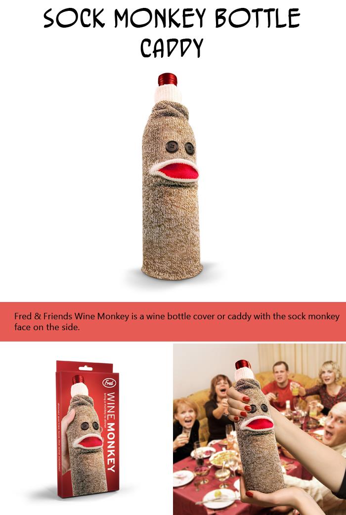 Sock Monkey Bottle Caddy