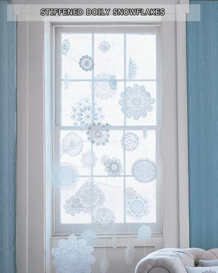 Stiffened Doily Snowflakes