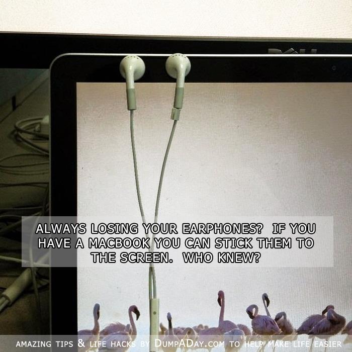 stick your earphone to a macbook