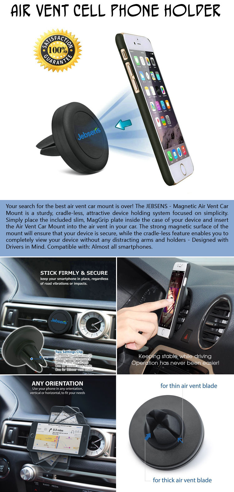 Air Vent Cell Phone Holder