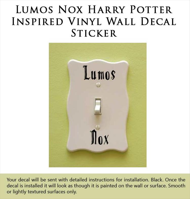 Lumos Nox Harry Potter Inspired Vinyl Wall Decal Sticker
