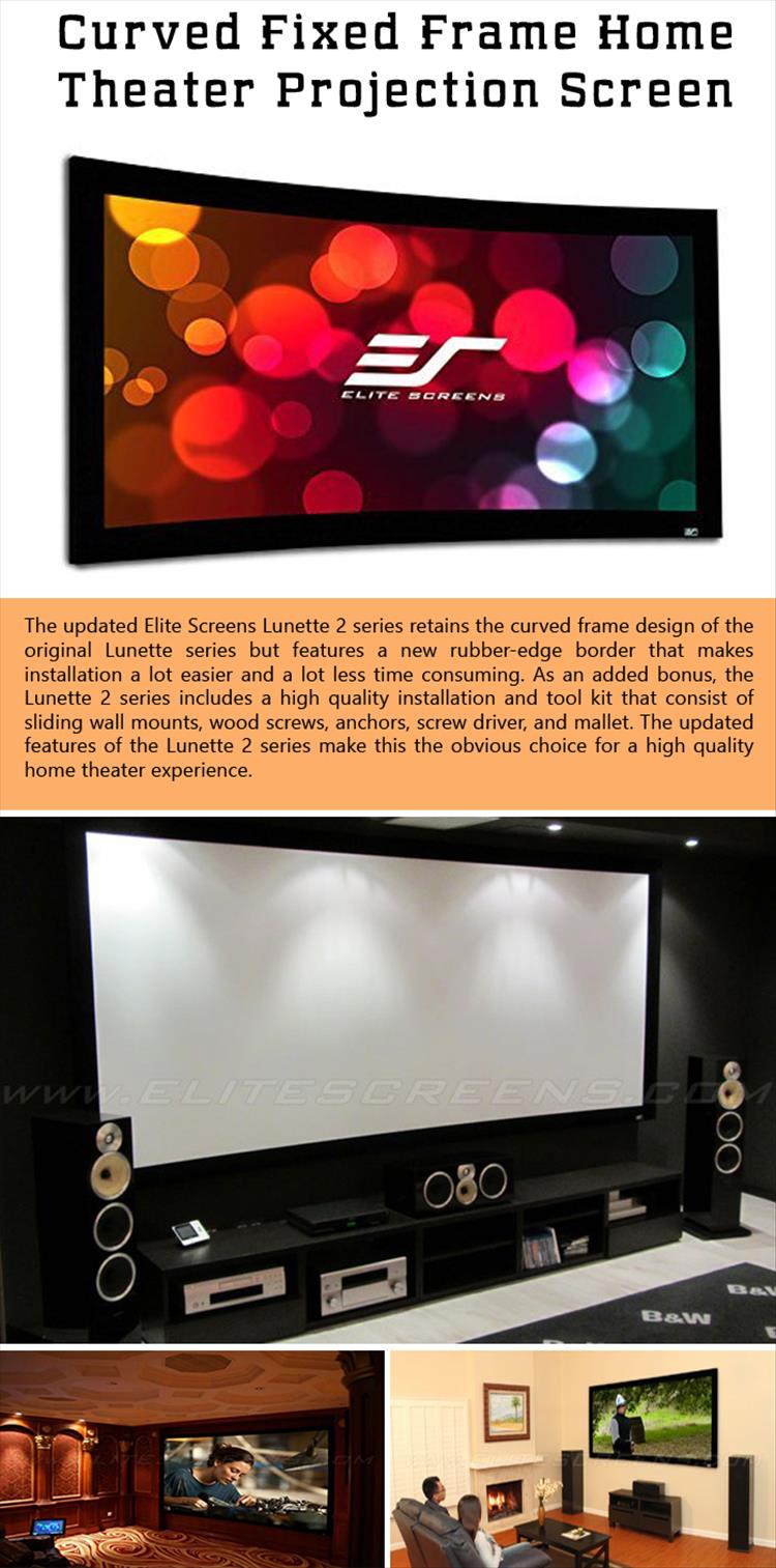 Curved Fixed Frame Home Theater Projection Screen