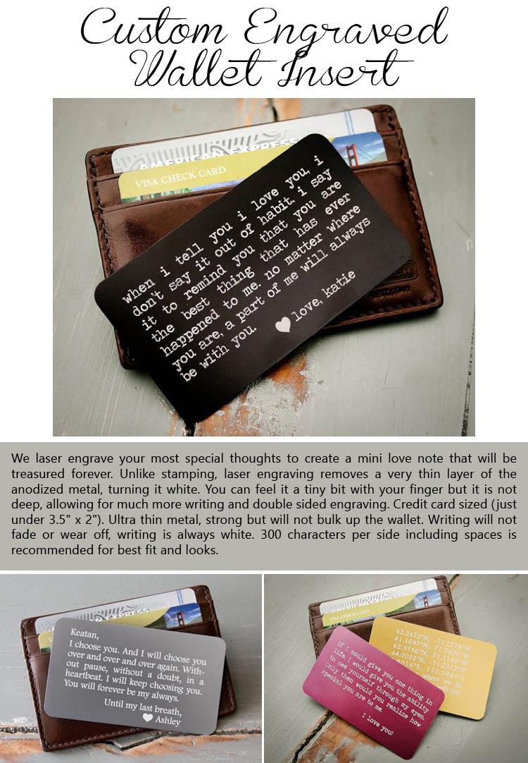 Custom Engraved Wallet Insert