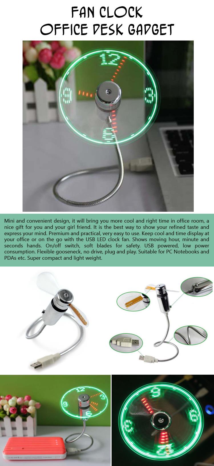 Fan Clock Office Desk Gadget