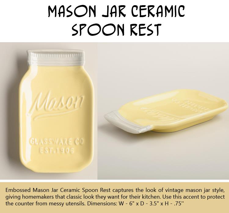 Mason Jar Ceramic Spoon Rest